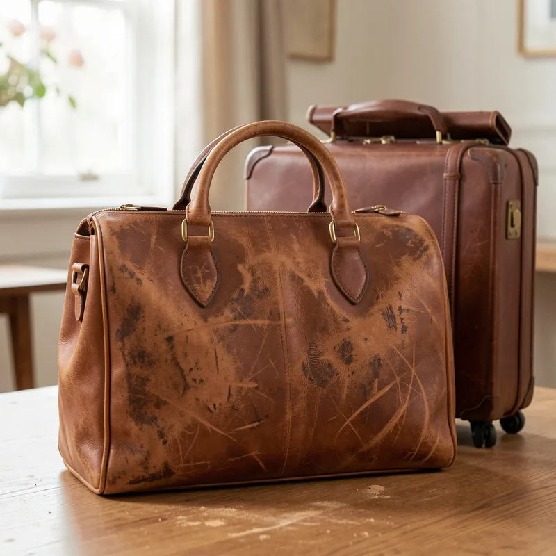 Nettoyer un sac en cuir taché